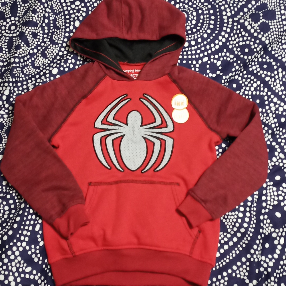 Brand New Reflective Spiderman boy's hoodie size 7